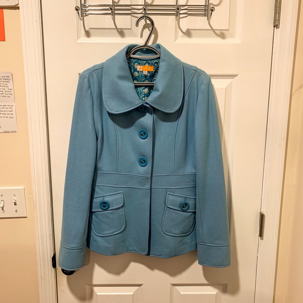 tulle baby blue button jacket